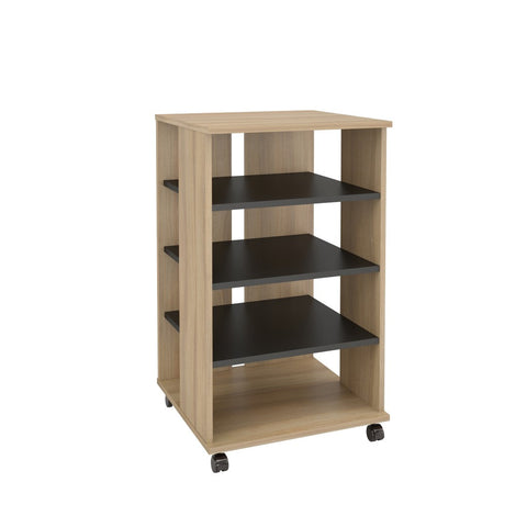 Nexera 103724 Jasper Mobile Storage Tower, Biscotti & Black