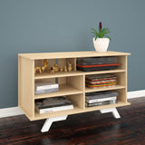 Nexera 104139 Stiletto Tallboy / Storage Unit, 42-inch, Natural Maple & White