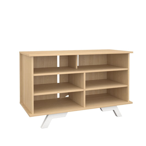 Nexera 104139 Stiletto Tallboy / Storage Unit, 42-inch, Natural Maple & White