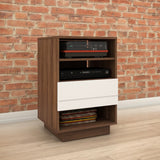 Nexera 105240 Sequence 1-Drawer Audio Cabinet, Walnut & White