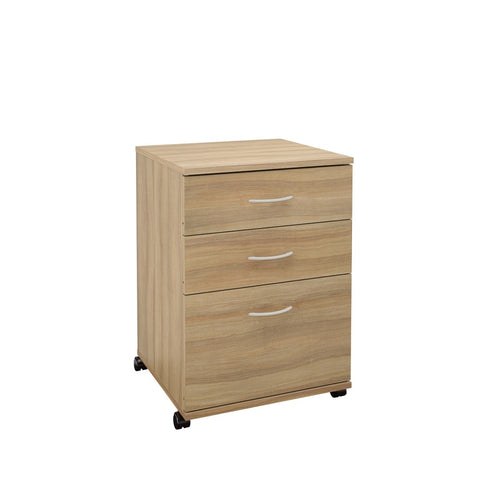 Essentials 3-Drawer Mobile Filing Cabinet 13092 from Nexera, Biscotti