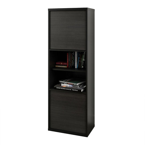 Sereni-T 2-Door Bookcase 210306 from Nexera, Black and Ebony