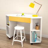 Taxi 331838 Mobile Corner Desk from Nexera, White and Yellow