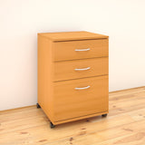 Essentials 3-Drawer Mobile Filing Cabinet 41092 from Nexera, American Beech