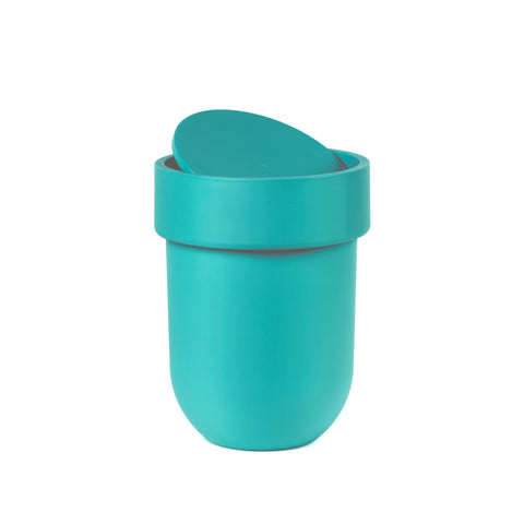 Touch Waste Can W Lid Surf Blue