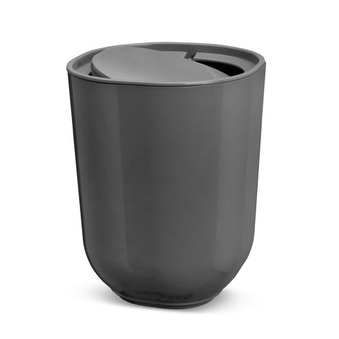Step Waste Can W Lid Charcoal