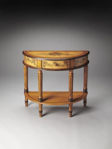 Butler Mozart Light Hand Painted Demilune Console Table