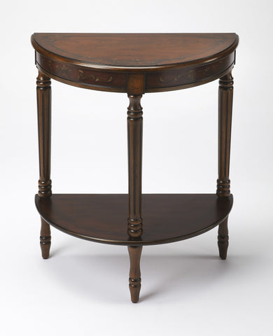 Butler Bellini Cherry & Red Hand Painted Demilune Console Table