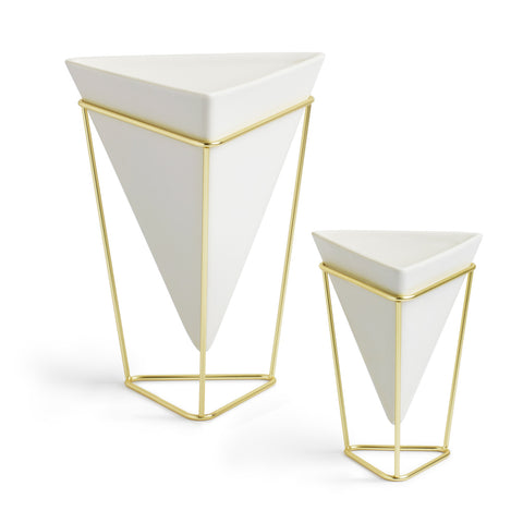 Trigg Tabletop (2) White/Brass