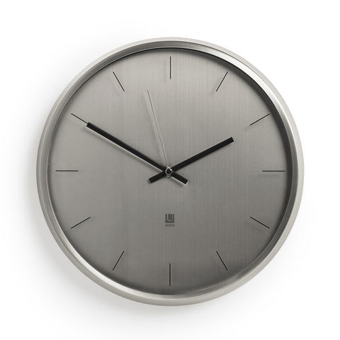 Meta Wall Clock 12.5In Nickel