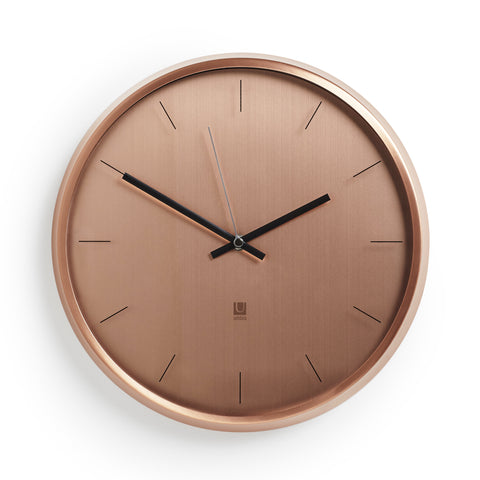 Meta Wall Clock 12.5In Copper