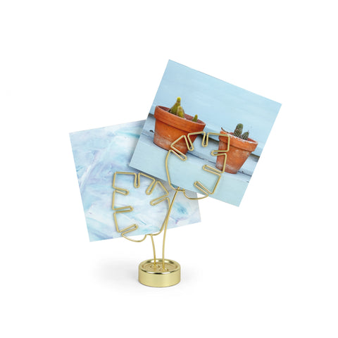 Leaflet Photo Holder Matte Brass