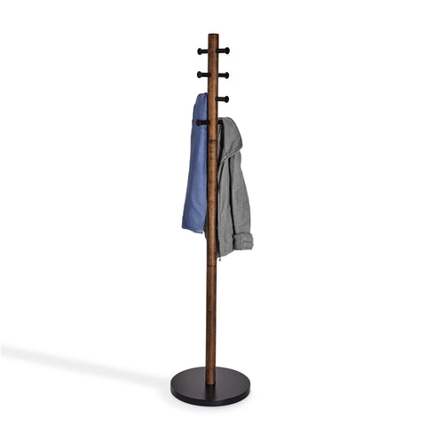 Pillar Coat Rack Black/Walnut