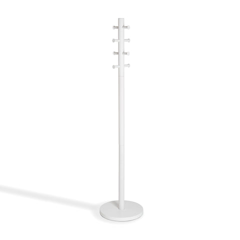 Pillar Coat Rack White Wood