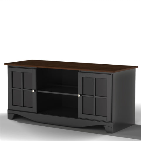 Pinnacle 54-inch TV Stand 101225 from Nexera - Cinnamon-Cherry and Black