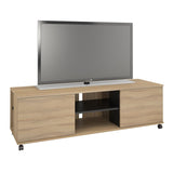 Nexera 103924 Jasper 2-Door TV Stand, 60-inch, Biscotti & Black