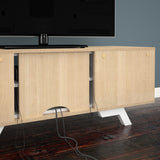 Nexera 104039 Stiletto TV Stand, 54-inch, Natural Maple & White