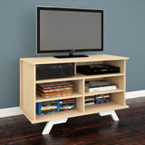 Nexera 104139 Stiletto Tallboy / Storage Unit, 42-inch, Natural Maple & White