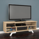Nexera 104339 Stiletto TV stand, 54-inch, Natural Maple & White