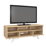 Nexera 104339 Stiletto TV stand, 54-inch, Natural Maple & White