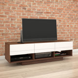 Nexera 105140 Sequence TV Stand, 60-inch, Walnut & White