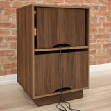 Nexera 105240 Sequence 1-Drawer Audio Cabinet, Walnut & White