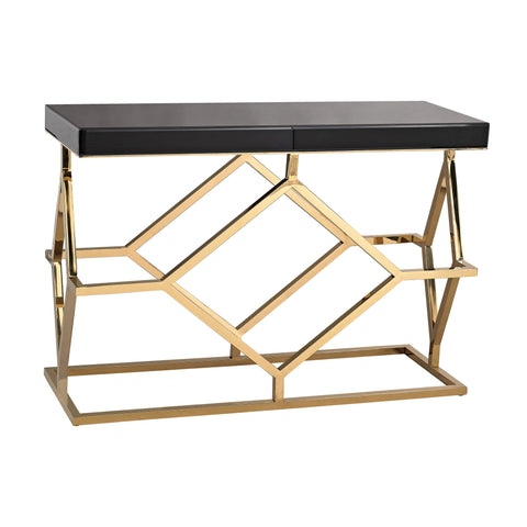 Black and Gold Deco Console Table