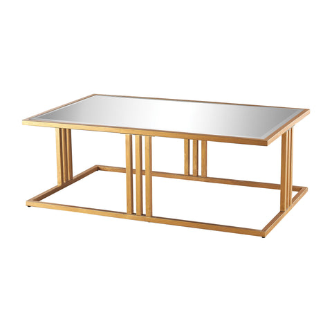 Andy Coffee Table In Gold Leaf And Clear Mirror