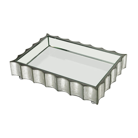 Large Scalloped Edge Mirror Tray