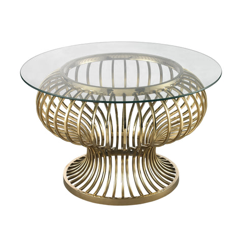 Undulating Gold Rod Coffee Table