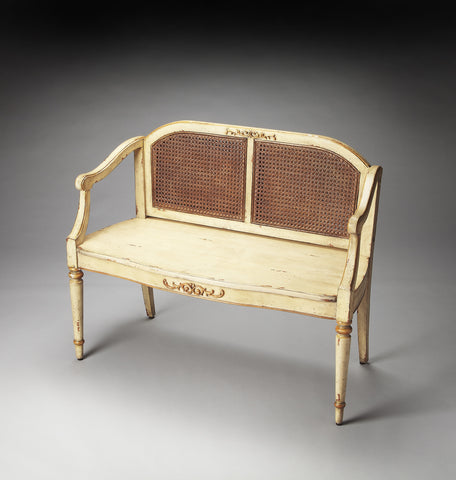 Butler Grayson Cream & Gold Painted Bench