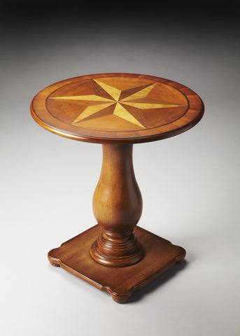 Butler Edenbridge Olive Ash Burl Inlaid Pedestal Table