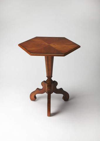 Butler Corbin Olive Ash Burl Hexagonal Accent Table