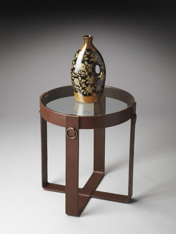 Butler  Leather Lamp Table
