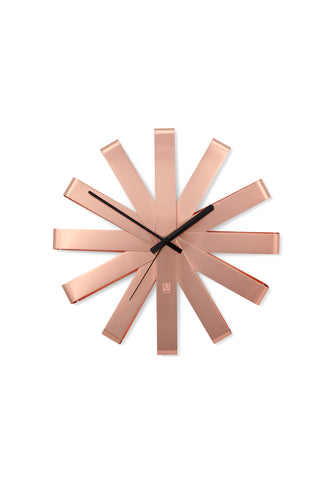 Ribbon Wall Clock 12In Copper