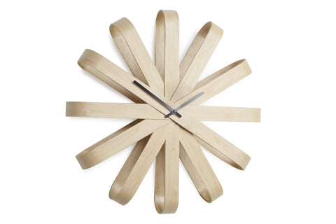 Ribbonwood Wall Clock 20.25In Natural