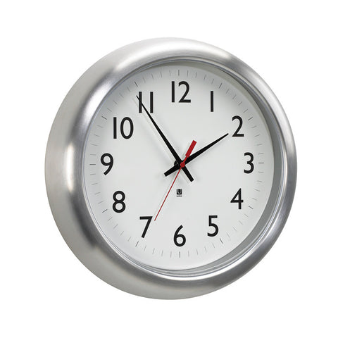 Station Wall Clock 14.25In Aluminum Matte