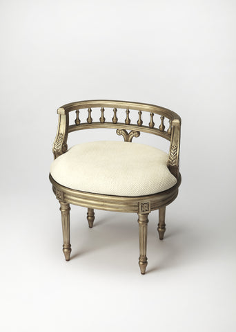 Butler Hathaway Brushed Pewter Painted Vanity Seat