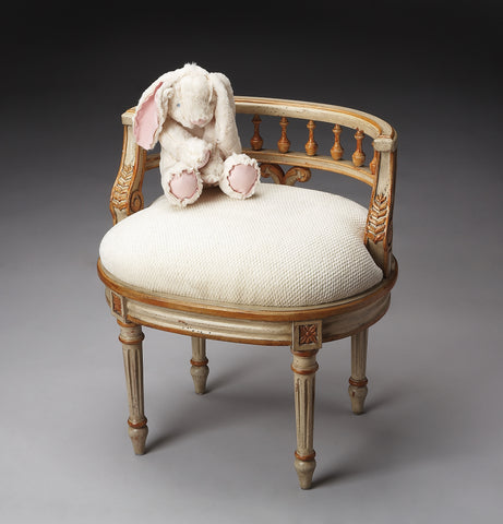 Butler Hathaway Cream & Gold Painted Vanity Seat