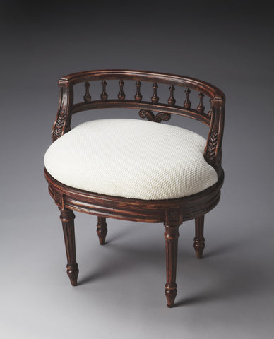 Butler Hathaway Crackled Crimson Vanity Seat