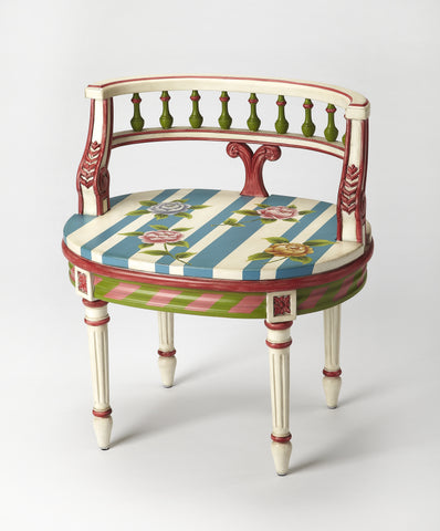 Butler Hathaway Hand Painted Vanity Seat