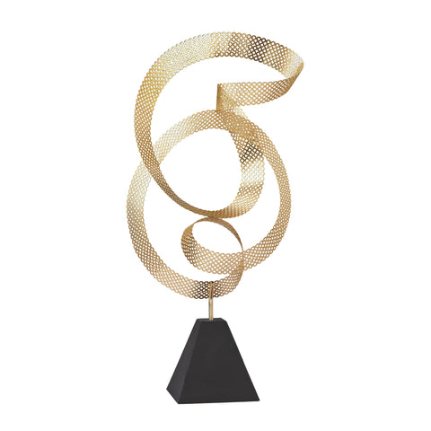 Golden Ribbon Metal Sculpture