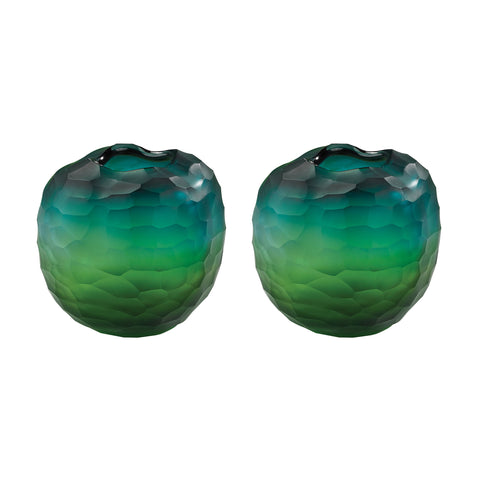 Small Faceted Glass Vase