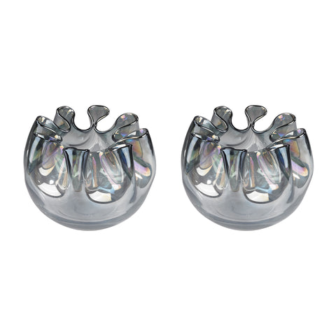 Grey Splash Glass Vase