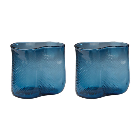 Navy Fish Net Glass Vase 