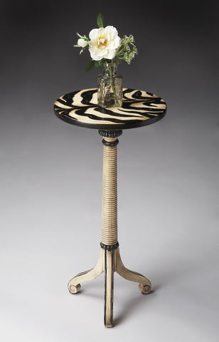 Butler Florence Zebra Stripe Painted Pedestal Table