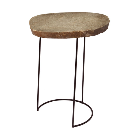 Tall Stone Slab & Wire Frame Table