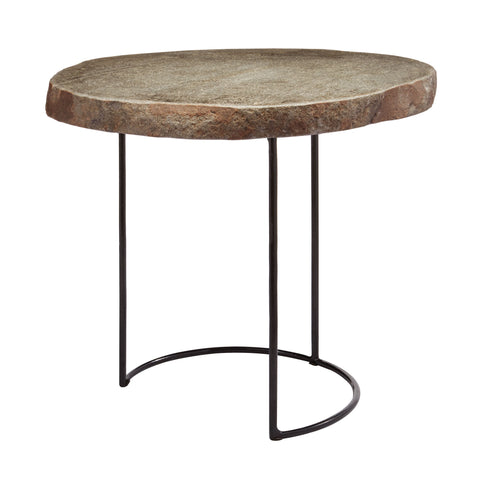 Short Stone Slab & Wire Frame Table