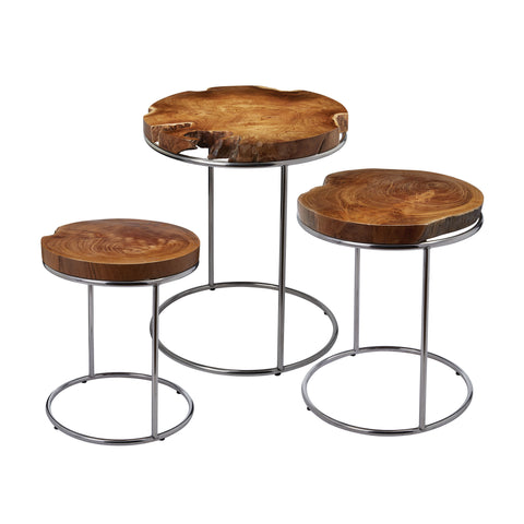 Natural Teak Stacking Tables