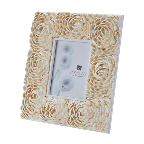 5X7 Natural Shell Flower Pattern Frame